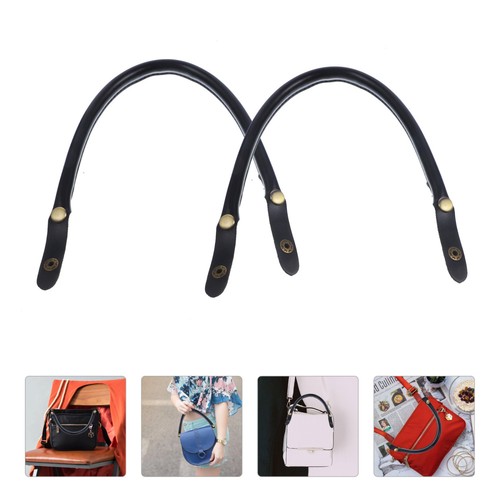 2pcs Handbag Handles PU Handles Strap for Women Handbag (Black) - Picture 6 of 12