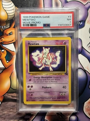 1999 Pokémon Game ~ Movie Promo ~ Mewtwo #3 ~ PSA 7 NM
