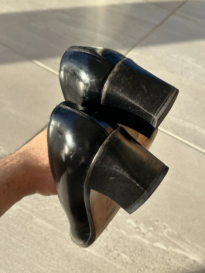 Women’s Gucci Horsebit Block Heel Loafers Square Toe Size 36.5 Vintage - Image 3 of 4