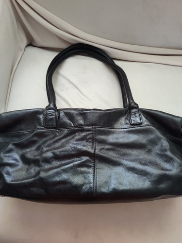 Hobo International Handbag Black Distressed Look 16"×6"×4.5" Rectangular - Picture 5 of 19