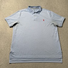 Polo Ralph Lauren Performance Polo Shirt Mens XL Blue Preppy Golf Stretch Pony
