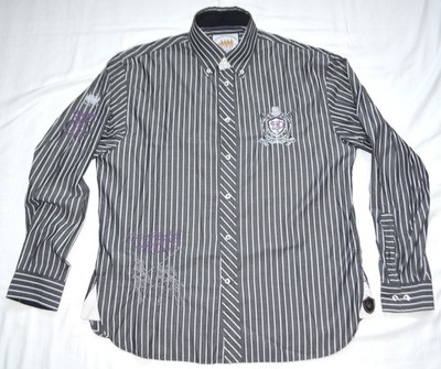 VAN SANTEN & VAN SANTEN HERREN HEMD GR. XL LANGARM * GESTREIFT * GRAU * GEPLEGT