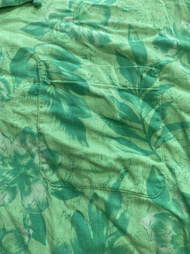 Caribbean Joe Men's Hawaiian Shirt Sz 3XL Washable Silk Green Leaves Hibiscus - Picture 4 of 10