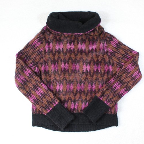 Veronica Beard Womens Medium Designer Sweater Brown Pink Alpaca Wool Turtleneck - Bild 2 von 6