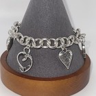 Brighton Bracelet Silver Tone Chunky Chain Heart Charm “Choose Happiness”
