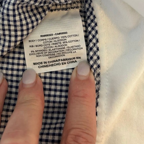 Nike seersucker gingham jacket women size L zipper lightweight cotton blue white - Picture 9 of 10