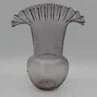 Blenko #390 Lilac Crackle Glass 8” Vase
