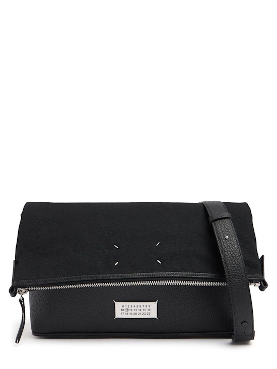 Maison Margiela - Leather & canvas 5ac medium hobo bag