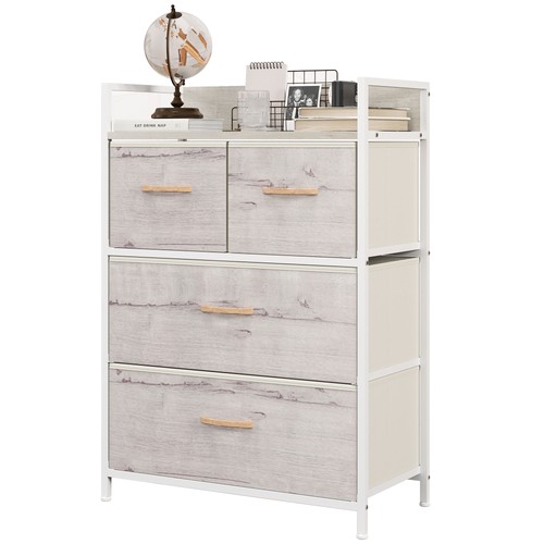 HOMCOM Bedroom Chest of Drawers 4 Drawer Dresser w/ Shelf, Natural - Picture 11 of 11