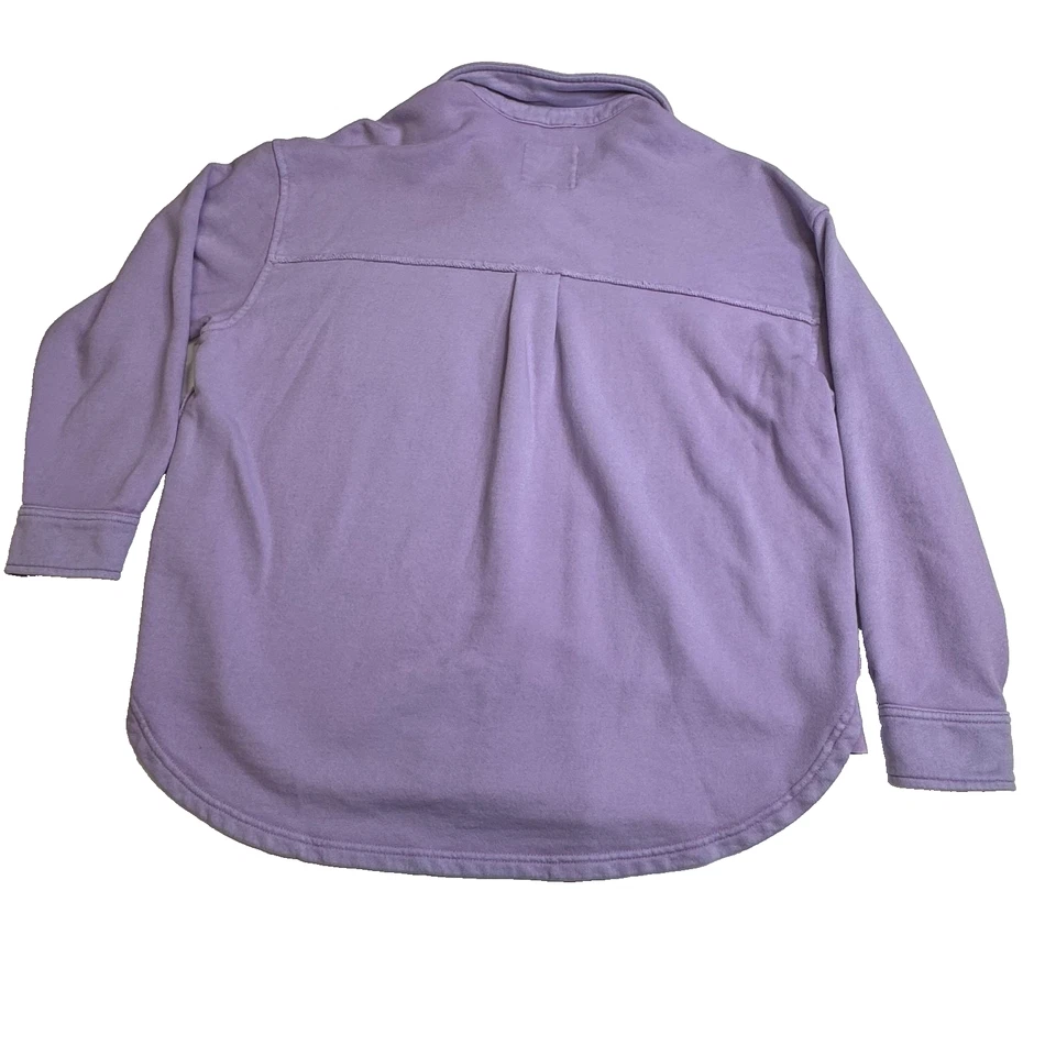 Aerie Girls Oversized Fleece Shirt Button Down Purple XXS - Image 4 of 4