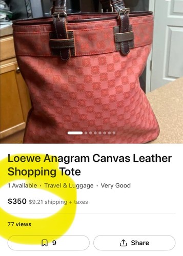 loewe Anagram Canvas Tote Bag rot sehr guter Zustand **inkl. Echtheitszertifikat** - Bild 3 von 9