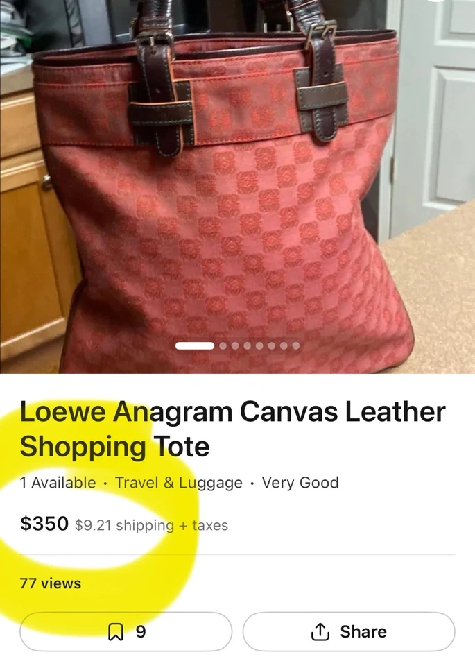 Bolso de Mano Loewe Anagram Lona Rojo En Muy Buen Estado **Incluye Certificado de Autenticidad** Foto 3 de 4