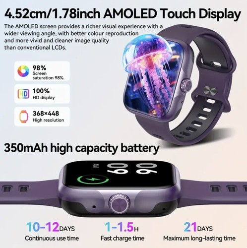 Blackview R50 Smartwatch w/ Alexa Voice Call GPS Tracking 100+ Sport Modes - Picture 2 of 9