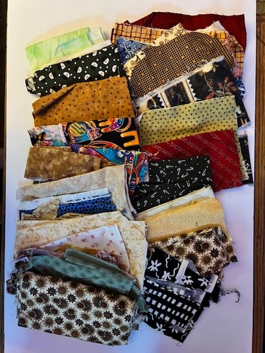 Lot of Cotton Flannel Fabric Bundle Remnants Scraps