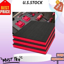 3-Pack Tool Box Foam Inserts, 24x24x2" Polyethylene Sheets Black 
