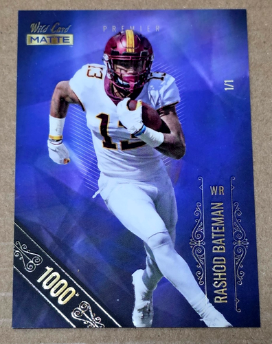 2021 Wild Card Matte MBC-22 Rashod Bateman 1000 Stripe Parallel 1/1 Made Ravens - Picture 1 of 2