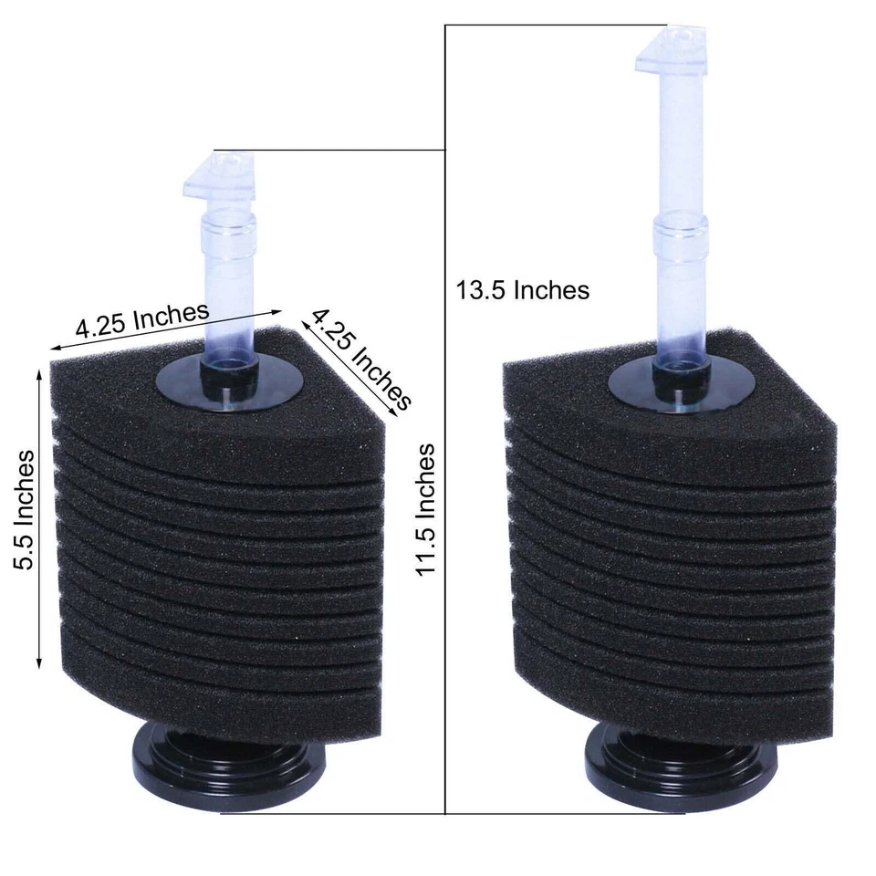 Bio Sponge Corner Filter 2-Pack for 70-100 Gallon Aquarium | 4.25 x 11.5-13.5... - Image 2 of 4