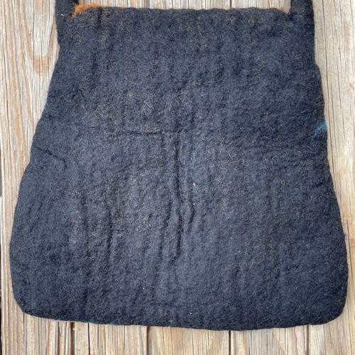 Rising Tide Wool Purse Black Handbag Shoulder Bag Boho Whimsical Flap - Picture 6 of 13