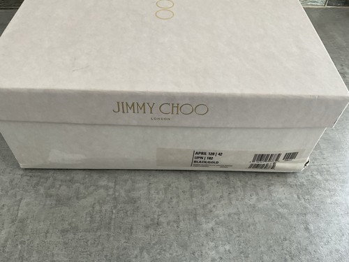 In Box Jimmy Choo High Heel Shoes Black And Gold Suede Size 8 - Picture 6 of 6