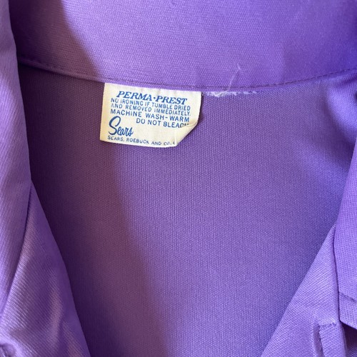 Vintage 60s Sears Damen M Lila Polyester Top Hose Fischgrät Retro Klassiker - Bild 3 von 13