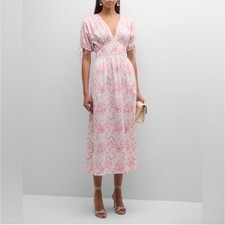 LoveShackFancy Mastey Bow Print Empire Waist Maxi Dress L Easter Cottagecore