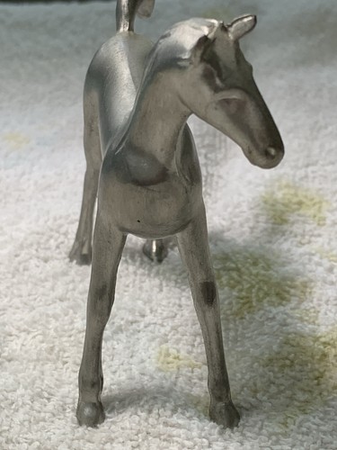 Vtg Genuine Solid Pewter Handcrafted Horse/Foal - Picture 3 of 9