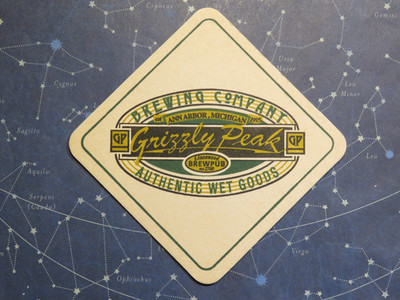 Bier Pub Untersetzer GRIZZLY PEAK Brewing Co Ann Arbor, MICHIGAN Craft Brewery
