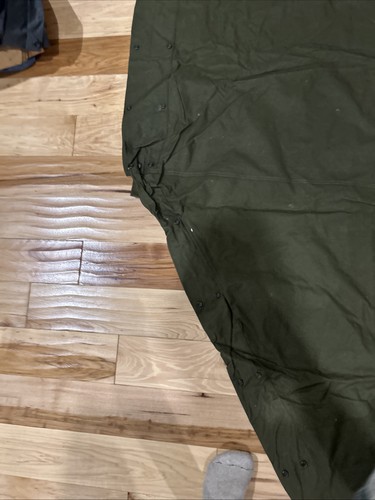 US Military Shelter Half Pup Tent Man Cover Canvas Tarp Vintage Army USMC OG 107 - Picture 21 of 24