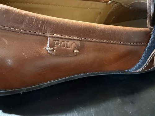 Polo Ralph Lauren Riali Driver Schnallen Leder Schuhe Braun Herren Gr. 9.5D NEU - Bild 5 von 12