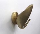 Elegant Mid Century Modern 1 Light Curved Shade Brass Wall Lamp
