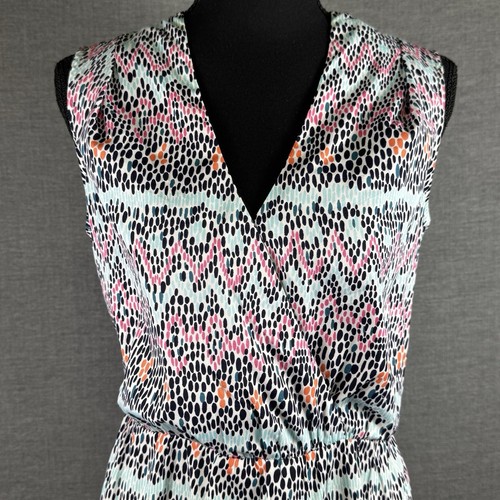 TORI RICHARD HONOLULU Blouson Neckholder-Kleid mit geometrischem Muster Größe 4 - Bild 3 von 12