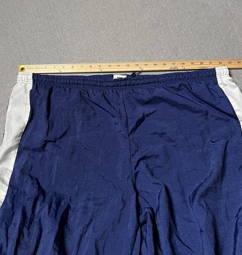 Nike Track Pants Mens 2XL Navy Blue White Windbreaker White Tag Vintage Y2K 90s - Picture 19 of 22