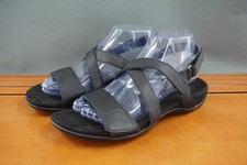 Vionic Raya Shoes Womens Size 8 Black Leather Sandals Comfort Walking Strappy