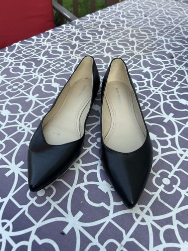 Marc Fisher Womens Ballet Flats Size 8M Black Leather Pointed Toe