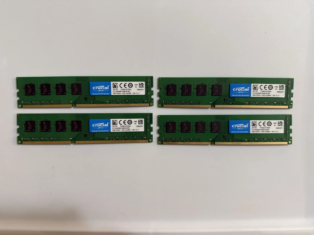 New Crucial 8GB PC3-12800 240-Pin DDR3 1600MHz Desktop Memory Non-ECC