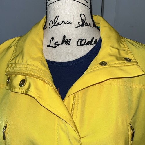 Crown & Ivy Mujer Talla XL Amarillo Impermeable Chaqueta Cremallera Ajustable Cintura Bolsillos - Imagen 5 de 12