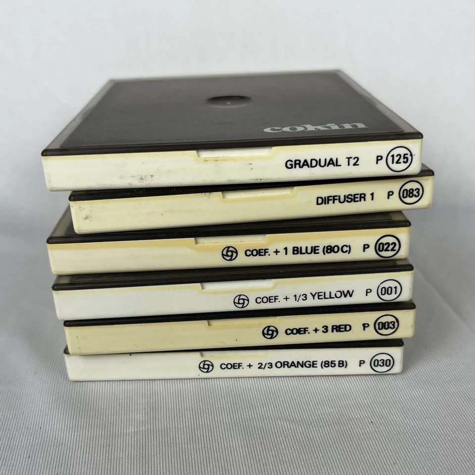 6 COKIN P Series Lens Filters Orange Yellow Red Blue Diffuser & Gradual w Cases - Image 4 of 4