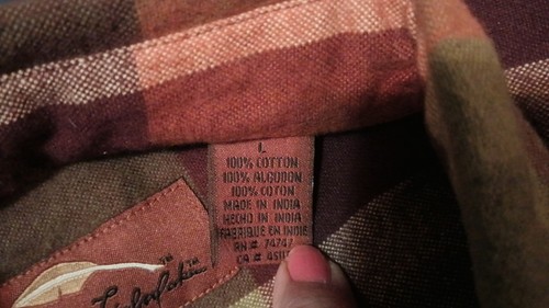 Camicia uomo Bob Timberlakes L cotone flanella marrone tasca frontale - Foto 6 di 11