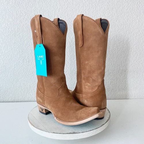 Lane Emma Jane Damen Cowboystiefel 8,5 Toffee Wildleder Western Cowgirl halbhoch - Bild 11 von 11