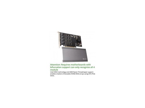 SYBA SI-PEX40161 PCI-Express 3.0 x16 PCI-Express Quad M.2 PCIe 3.0 x4 PCIe x16 - Bild 2 von 4