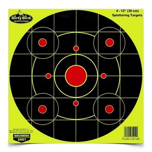 Birchwood Casey Dirty Bird Yellow 12 Bulls-eye TGT 25pk