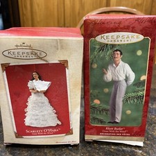 Set of 2 Gone with the Wind Hallmark Ornaments Scarlett O'Hara & Rhett Butler