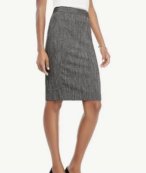 Falda lápiz de lana espiga Ann Taylor