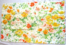 Vintage Lady Pepperell 70's Pillow Case Floral Flower Power Standard Muslin MCM