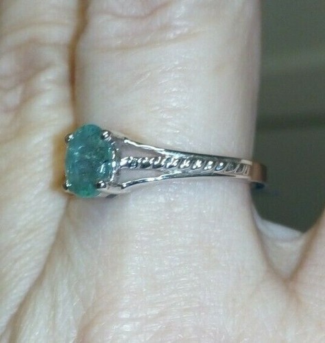 100% GENUINE 0.73cts Zambian Emerald Sterling Silver Ring - Picture 8 of 12