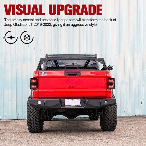 Smoked For Jeep Gladiator JT 20-22 Led Taillight Brake/Reverse/Turn Signal Light - Picture 9 of 12