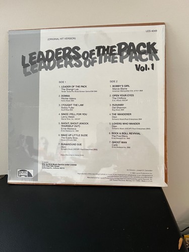 Leaders Of The Pack Vol. 1 LP 1983 Laurie Records RCA Music - Picture 2 of 2