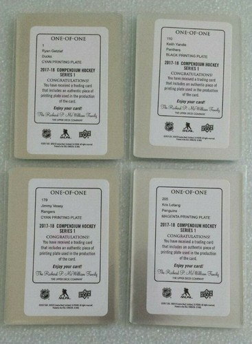 Ryan Getzlaf 2017/18 Upper Deck Compendium #1 1 OF 1 PRINTING PLATE CYAN - Picture 2 of 2