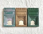 Decorative Wall Hanging Frames with Arched Designs, Set of 3, Green, Brown, Teal