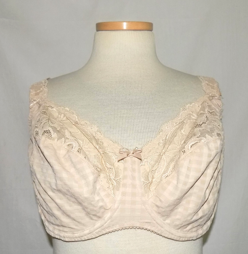 Prima Donna "Madison" Full-Cup Underwire Bra Caffe Latte Gingham & Lace 44E NWT - Picture 2 of 6